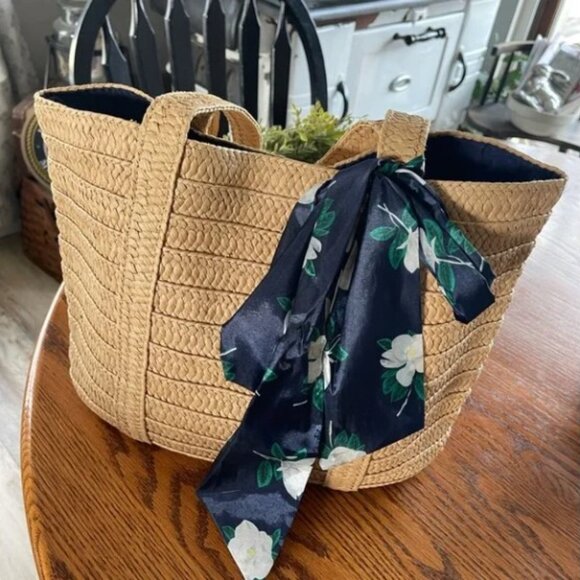 DRAPER JAMES Woven Straw Tote Bag - Picture 2 of 10